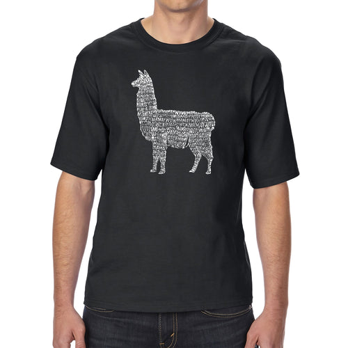 Llama Mama  - Men's Tall and Long Word Art T-Shirt