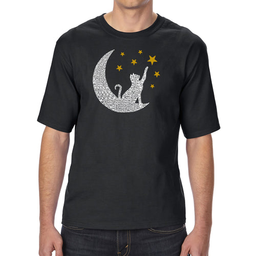 Cat Moon - Men's Tall and Long Word Art T-Shirt