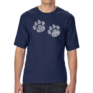 Meow Cat Prints - Men's Tall Word Art T-Shirt