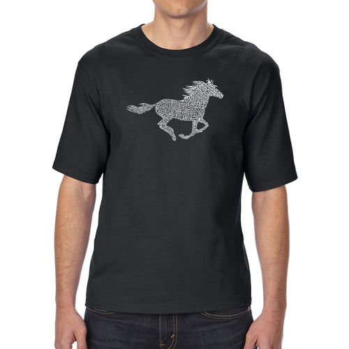 Horse Breeds - Men's Tall Word Art T-Shirt