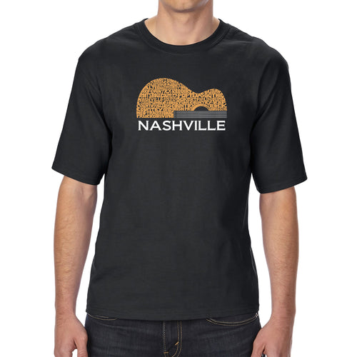 Nashville Guitar - Men's Tall and Long Word Art T-Shirt