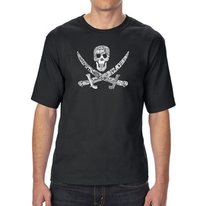 PIRATE CAPTAINS, SHIPS AND IMAGERY - Men's Tall Word Art T-Shirt