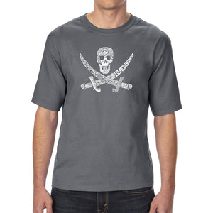 PIRATE CAPTAINS, SHIPS AND IMAGERY - Men's Tall Word Art T-Shirt