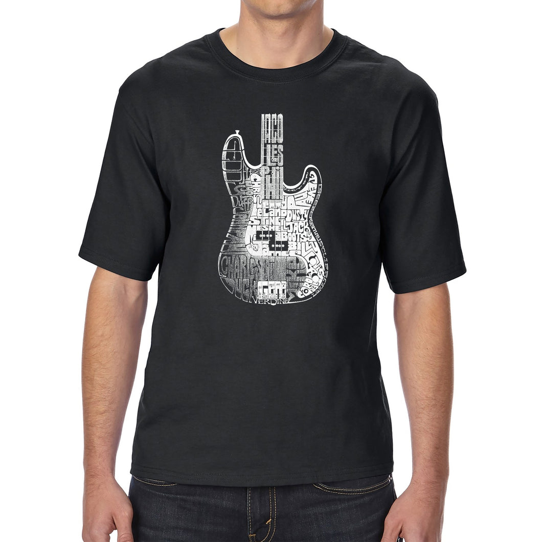 Bass Guitar  - Men's Tall and Long Word Art T-Shirt