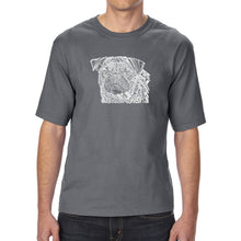 Load image into Gallery viewer, Pug Face - Men&#39;s Tall Word Art T-Shirt