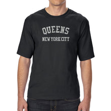 Load image into Gallery viewer, POPULAR NEIGHBORHOODS IN QUEENS, NY - Men&#39;s Tall Word Art T-Shirt