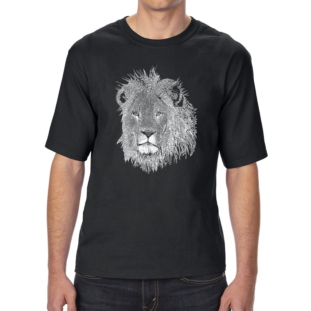 Lion  - Men's Tall and Long Word Art T-Shirt