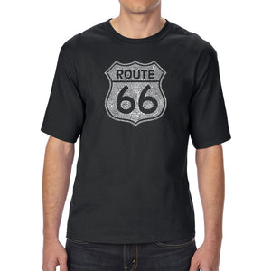 CITIES ALONG THE LEGENDARY ROUTE 66 - Men's Tall Word Art T-Shirt