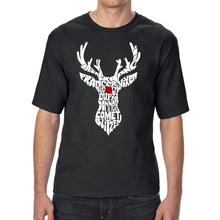 Load image into Gallery viewer, Santa&#39;s Reindeer  - Men&#39;s Tall and Long Word Art T-Shirt