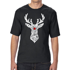 Santa's Reindeer  - Men's Tall and Long Word Art T-Shirt