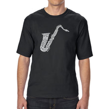 Load image into Gallery viewer, Sax - Men&#39;s Tall Word Art T-Shirt