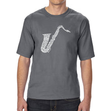 Load image into Gallery viewer, Sax - Men&#39;s Tall Word Art T-Shirt