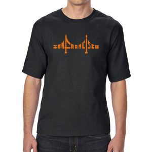 San Francisco Bridge  - Men's Tall and Long Word Art T-Shirt