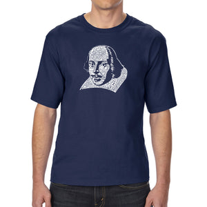 THE TITLES OF ALL OF WILLIAM SHAKESPEARE'S COMEDIES & TRAGEDIES - Men's Tall Word Art T-Shirt