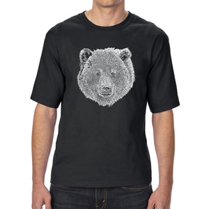 Bear Face  - Men's Tall and Long Word Art T-Shirt