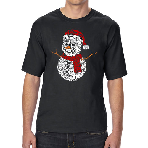 Christmas Snowman - Men's Tall and Long Word Art T-Shirt