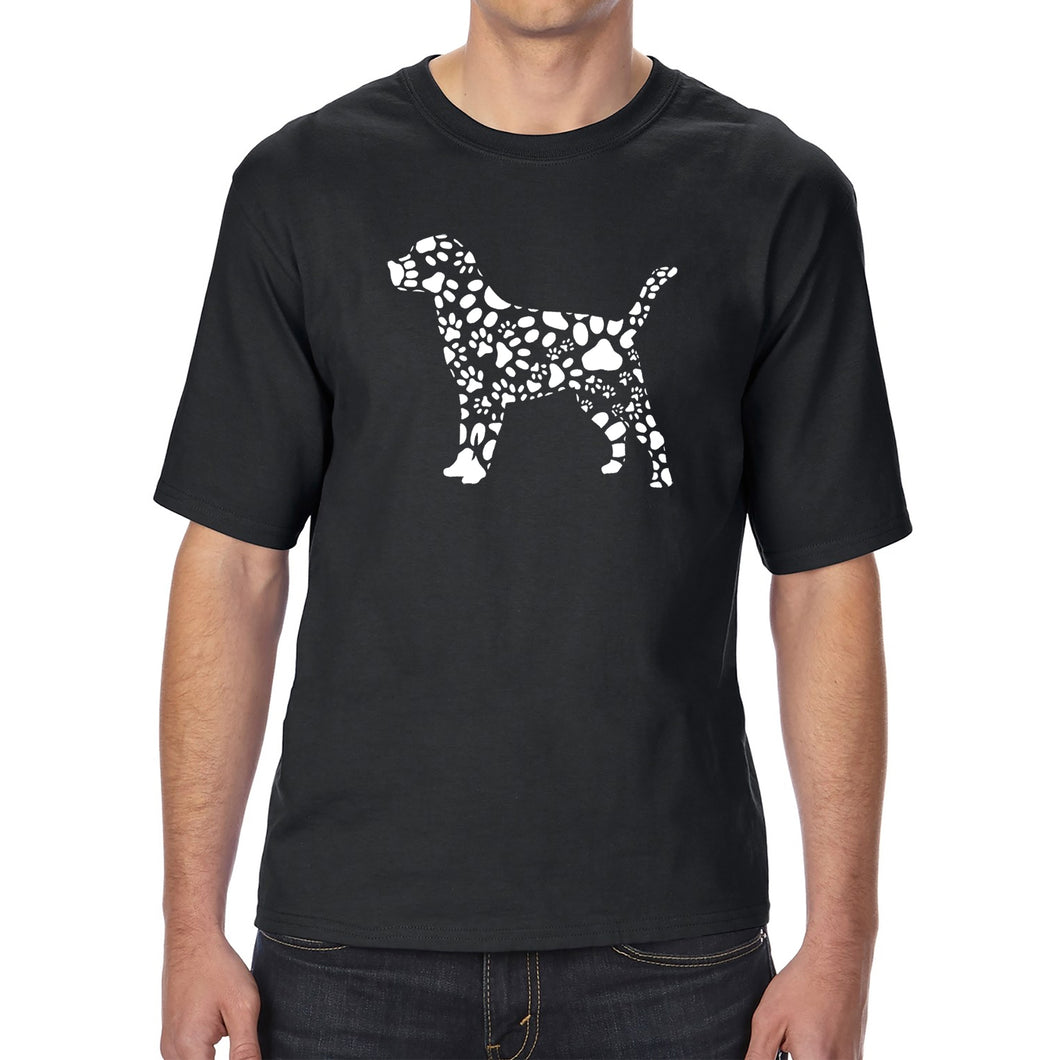 Dog Paw Prints  - Men's Tall and Long Word Art T-Shirt
