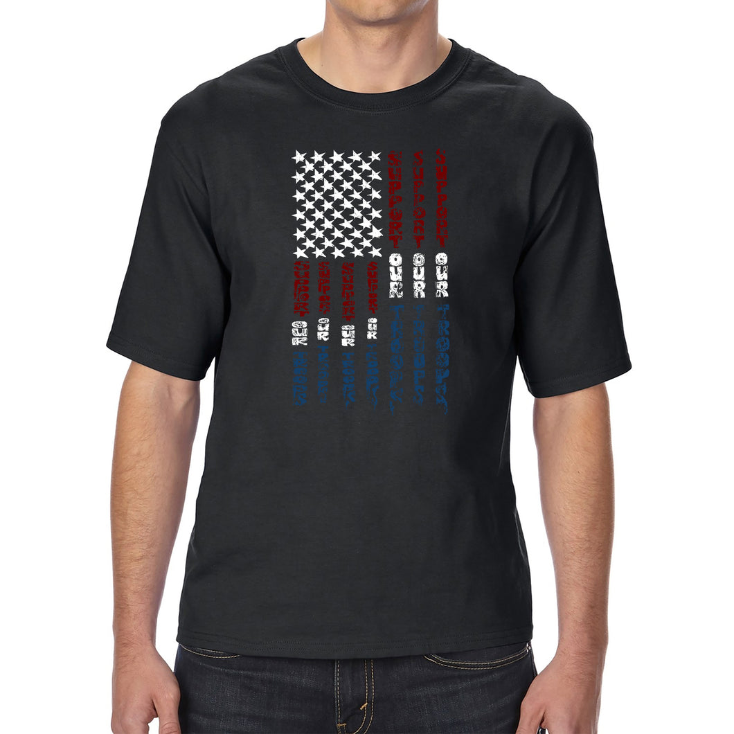 Support our Troops  - Men's Tall and Long Word Art T-Shirt