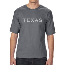 Load image into Gallery viewer, THE GREAT CITIES OF TEXAS - Men&#39;s Tall Word Art T-Shirt