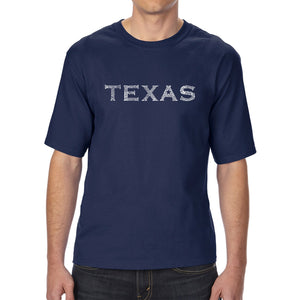 THE GREAT CITIES OF TEXAS - Men's Tall Word Art T-Shirt