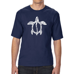 Hawaiian Islands Honu Turtle - Men's Tall Word Art T-Shirt