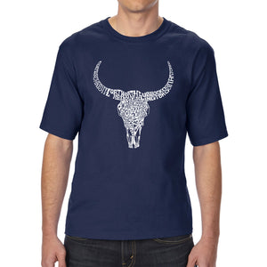 Texas Skull - Men's Tall Word Art T-Shirt