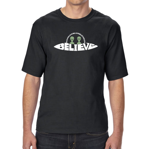Believe UFO - Men's Tall and Long Word Art T-Shirt