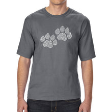 Load image into Gallery viewer, Woof Paw Prints - Men&#39;s Tall Word Art T-Shirt