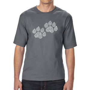 Woof Paw Prints - Men's Tall Word Art T-Shirt