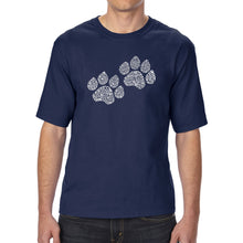 Load image into Gallery viewer, Woof Paw Prints - Men&#39;s Tall Word Art T-Shirt
