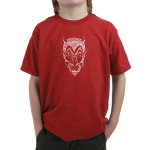 THE DEVIL'S NAMES - Boy's Word Art T-Shirt