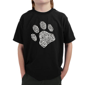 Dog Paw - Boy's Word Art T-Shirt