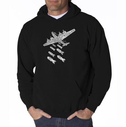 DROP BEATS NOT BOMBS - Men's Word Art Hooded Sweatshirt