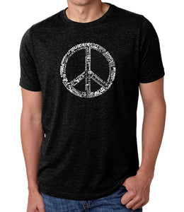 THE WORD PEACE IN 77 LANGUAGES - Men's Premium Blend Word Art T-Shirt