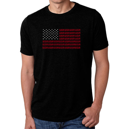 USA Flag  - Men's Premium Blend Word Art T-Shirt