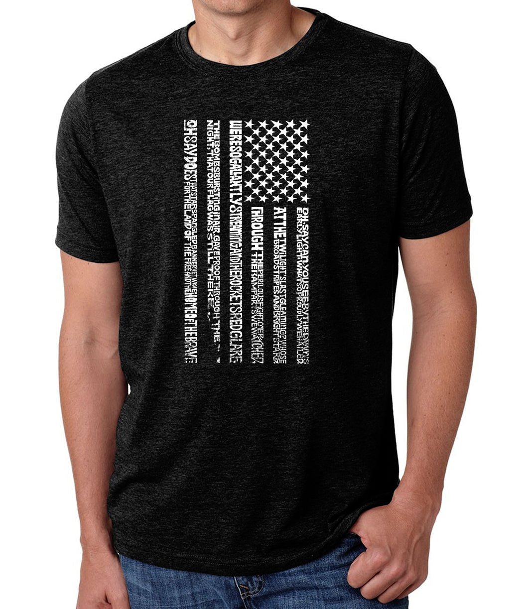 National Anthem Flag - Men's Premium Blend Word Art T-Shirt