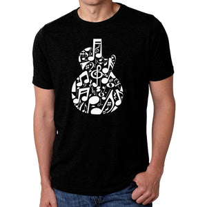 Music Notes Guitar - Men's Premium Blend Word Art T-Shirt