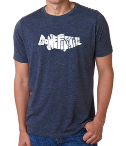 Bass Gone Fishing - Men's Premium Blend Word Art T-Shirt
