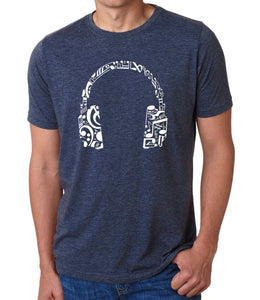 Music Note Headphones - Men's Premium Blend Word Art T-Shirt