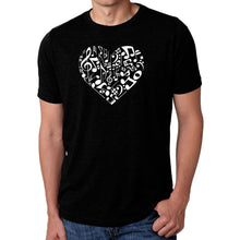 Load image into Gallery viewer, Heart Notes  - Men&#39;s Premium Blend Word Art T-Shirt