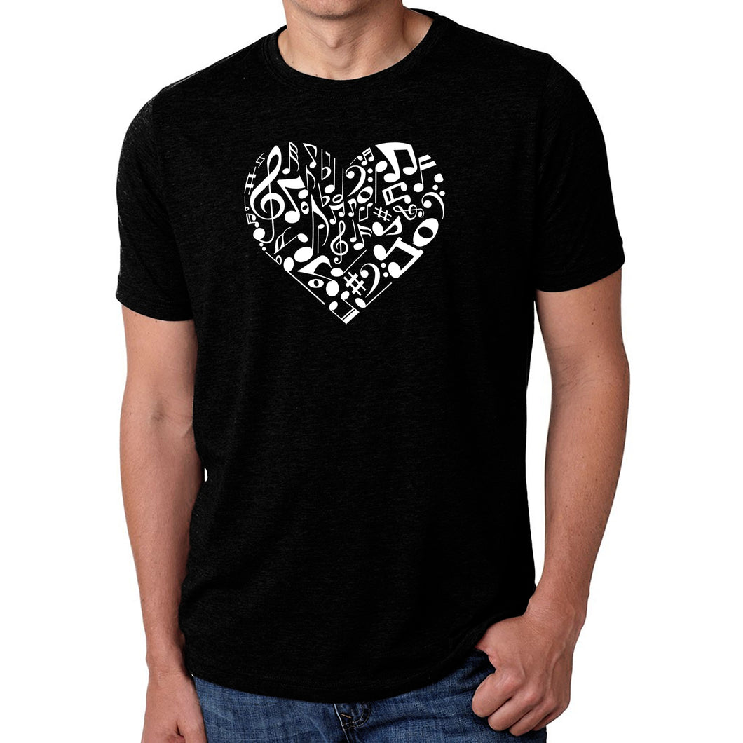 Heart Notes  - Men's Premium Blend Word Art T-Shirt