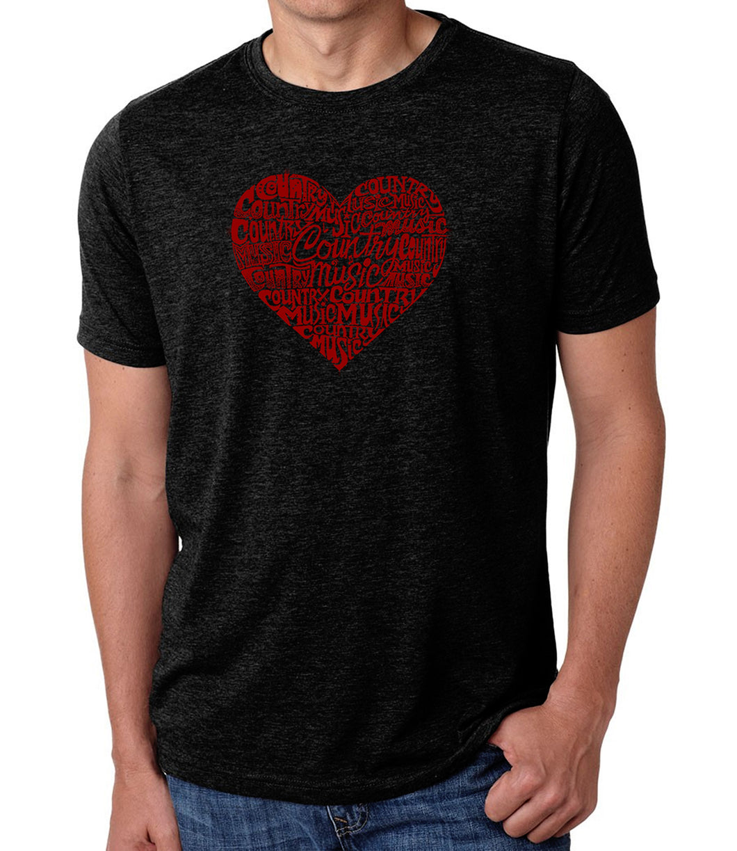 Country Music Heart - Men's Premium Blend Word Art T-Shirt