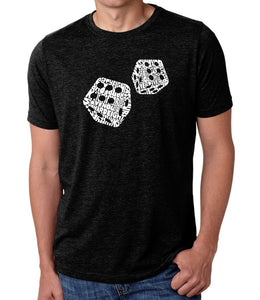 DIFFERENT ROLLS THROWN IN THE GAME OF CRAPS - Men's Premium Blend Word Art T-Shirt