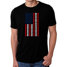 Load image into Gallery viewer, Heart Flag - Men&#39;s Premium Blend Word Art T-Shirt