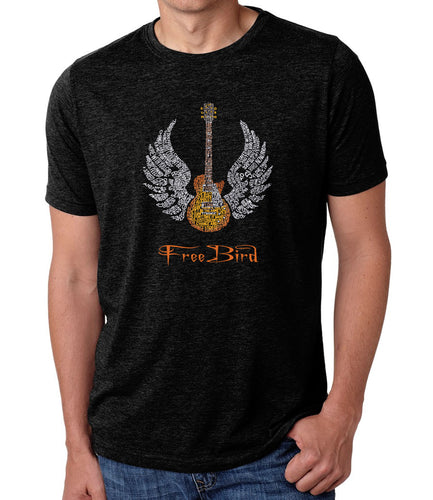 LYRICS TO FREE BIRD - Men's Premium Blend Word Art T-Shirt