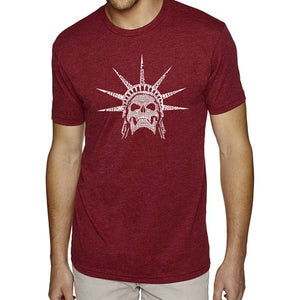 Freedom Skull  - Men's Premium Blend Word Art T-Shirt