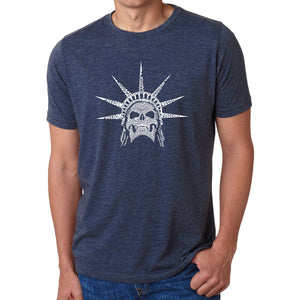 Freedom Skull  - Men's Premium Blend Word Art T-Shirt