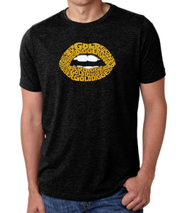 Gold Digger Lips - Men's Premium Blend Word Art T-Shirt