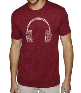 Music in Different Languages Headphones - Men's Premium Blend Word Art T-Shirt
