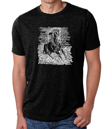 POPULAR HORSE BREEDS - Men's Premium Blend Word Art T-Shirt